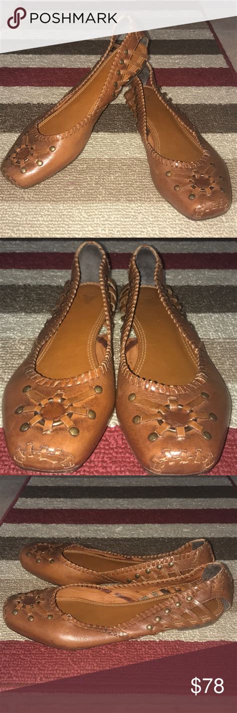 Frye Ballet Flats In Warm Brown Leather Sz 95m 😘 Frye Brown Leather