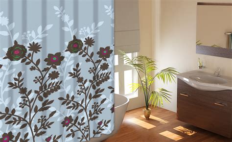 Floral And Vine Fabric Shower Curtain Sets