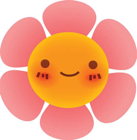 Cute Blushing Flower Cartoon Emoji 3 Vinyl Decal Sticker Shinobi