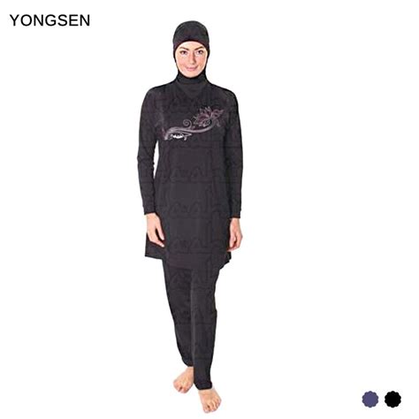 Yongsen Plus Size Modest Muslim Swimwear Hajib Islamic Swimsuit For Women Musulman Full Cover