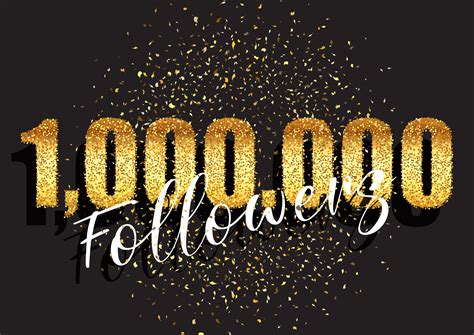 One million followers glittery celebration background ...
