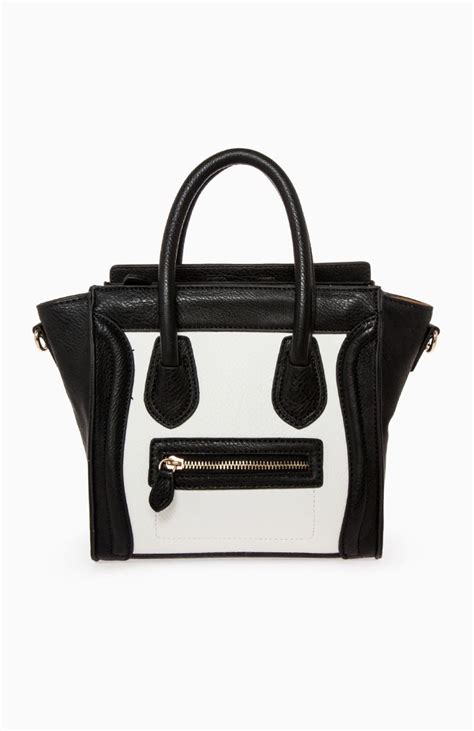Dailylook Dailylook Mini Structured Handbag In Blackwhite Handbag