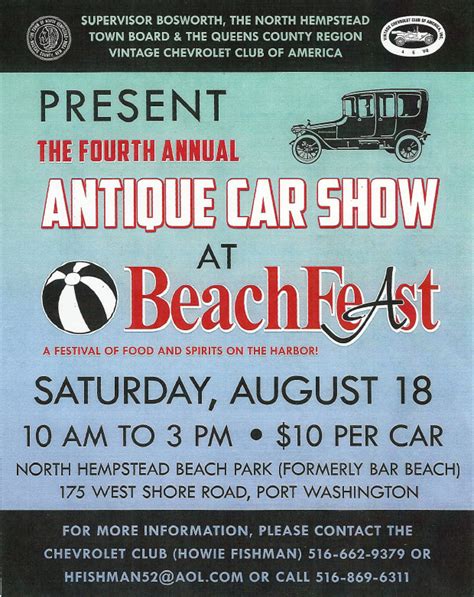 Vanderbilt Cup Races Tonh 4th Annual Antique Car Show Beachfeast