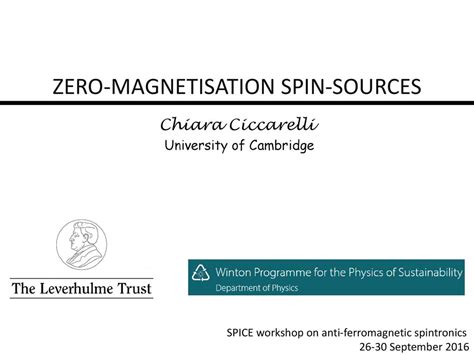 Zero Magnetisation Spin Sources Ppt Download