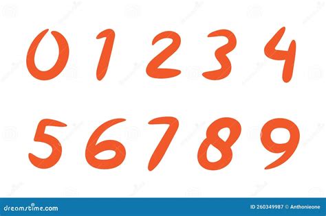 Set Of Red Numbers Icon Vector Illustration Stock Vector Illustration