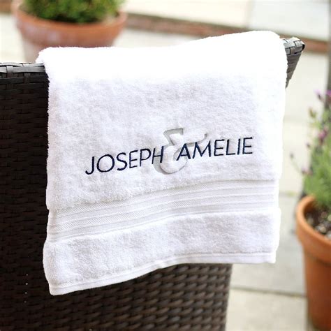 Personalised towels make great his & her gifts or bathroom accessory. Personalised Couples Bath Towel By Jack Spratt ...