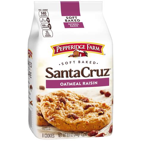 Pepperidge Farm Santa Cruz Soft Baked Oatmeal Raisin Cookies 86 Oz