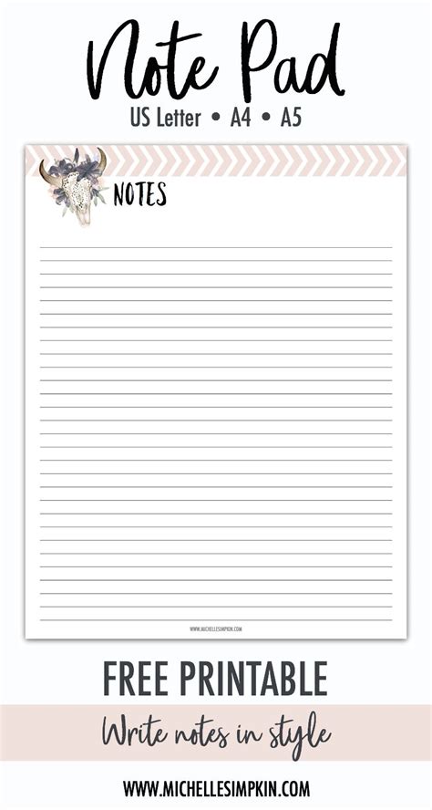 Free Printable Use This Free Note Pad Printable Sheet To Make Notes