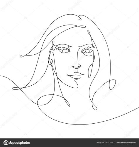 Vector Drawing Woman Drawn Continuous Line Stock Vector Image By ©vector5000 184141548