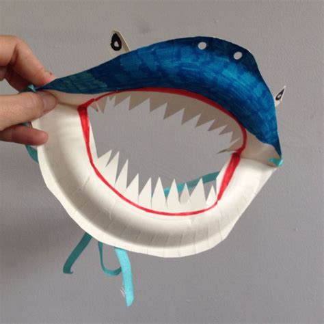 Paper Plate Shark Mask Ocean Crafts Shark Craft Shark Mask