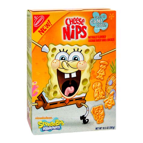 Nabisco Cheese Nips Spongebob Squarepants Cheddar Baked Snack Crackers