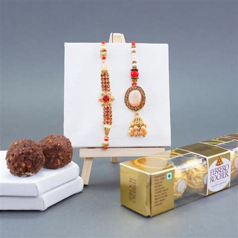 Send Bhaiya Bhabhi Rakhi With Ferrero Rocher Chocolates To Hong Kong