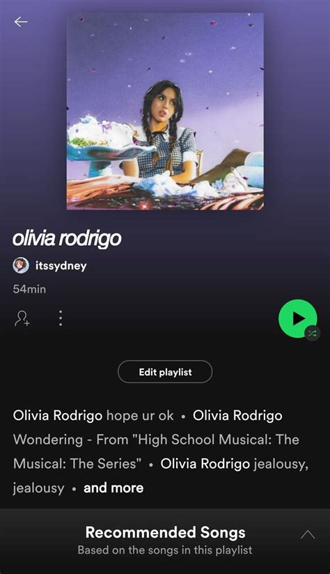Olivia Rodrigo Playlist Names Ideas Song Playlist Playlist
