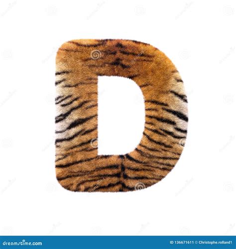 Tiger Letter D Capital D Feline Fur Font Suitable For Safari