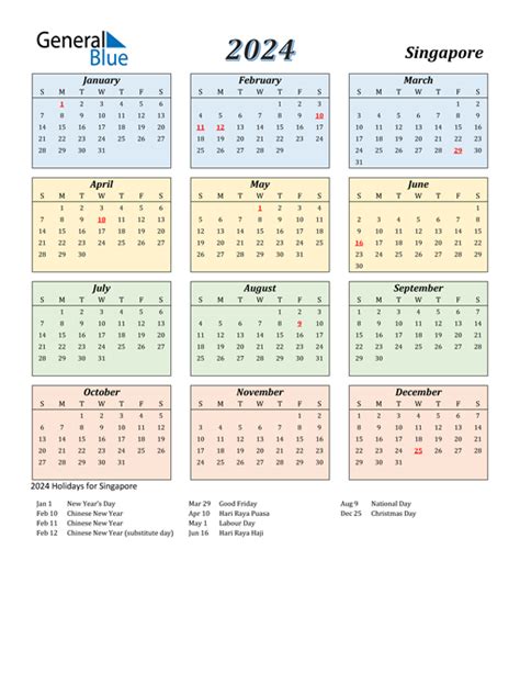 Singapore Calendar 2024 With Public Holidays Yearly Calendar 2024