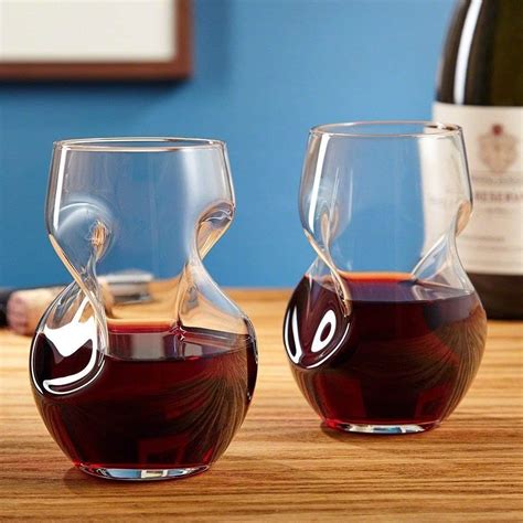 Brilliant Tourbillon Aerating Wine Glasses Set Aerating Twisted Stemless Wine Glasses 8 Oz