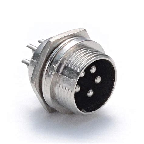 Heavy Duty 5 Pin Xlr Male Mini Panel Connector Requires A Hole 043