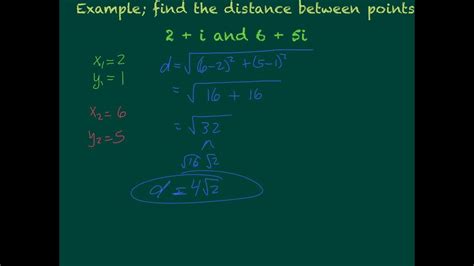 Calculating Distance In The Complex Plane Youtube