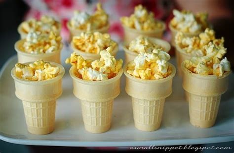 Popcorn Cones Traktaties Lekker Eten Eten