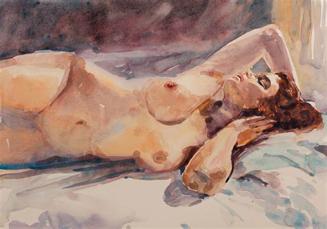 Nude Watercolour Malerei Von Artfromberlin Artmajeur