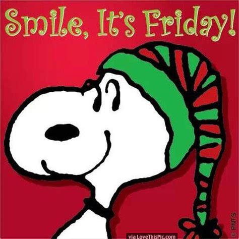 Snoopy Christmas Smile Its Friday Quote Pictures Photos And Images