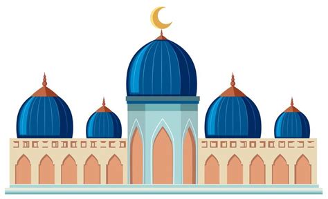 A beautiful mosque on white background 419224 Vector Art at Vecteezy