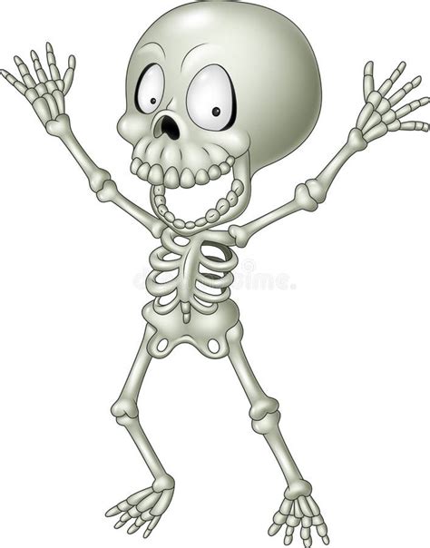 Funny Skeleton Cartoon With Blank Sign Stock Vector Illustration Of