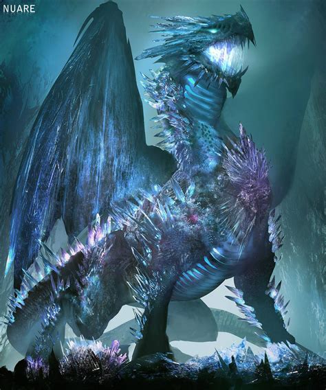 Crystal Dragon Mythical Creatures Art Dark Fantasy Art Dragon Pictures