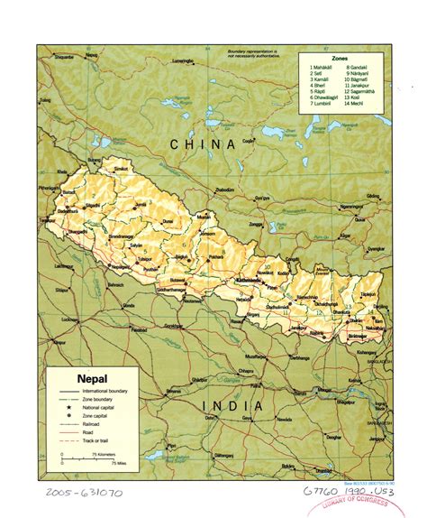 Large Detailed Political And Administrative Map Of Nepal With Relief