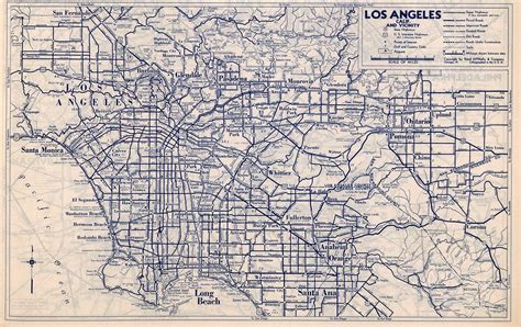 A 1940 State Farm Map Of Los Angeles Area Highways Courtesy Of The