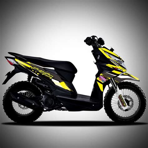 Modifikasi Beat Street Fighter Hitam Putih Silver Ring 17 ...