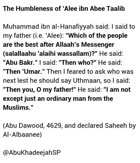Abu Khadeejah Sp On Twitter The Humbleness Of ‘alee Ibn Abee Taalib