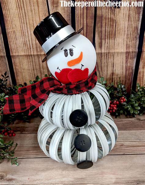 Mason Jar Lid Snowman The Keeper Of The Cheerios