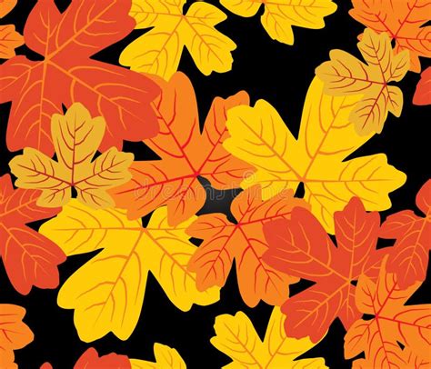 Autumn Seamless Pattern With Maple Leaf Vector Stock Vector
