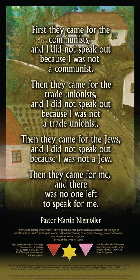 martin niemoller quote poster first they came then they came for me art print martin etsy