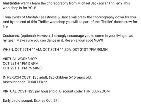 It’s Thriller Workshop Time Fitness Works Philadelphia