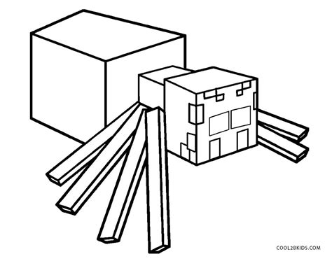Minecraft Coloring Pages Spider