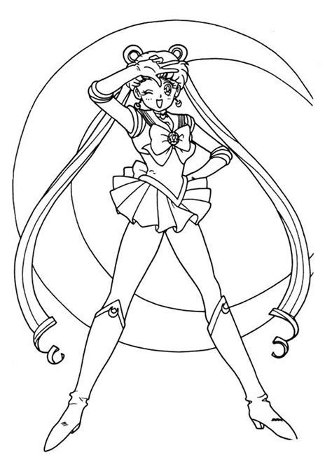 Sailor Moon Princess Serenity Coloring Pages Sketch Coloring Page