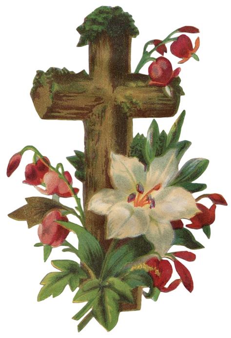 Vintage Easter Cross Art Click For Printable Picture Vintage Fangirl