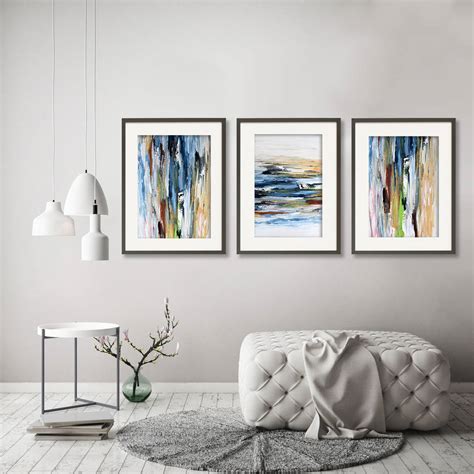Set Of Three Modern Abstract Art Prints Set Home Decor By Abstract