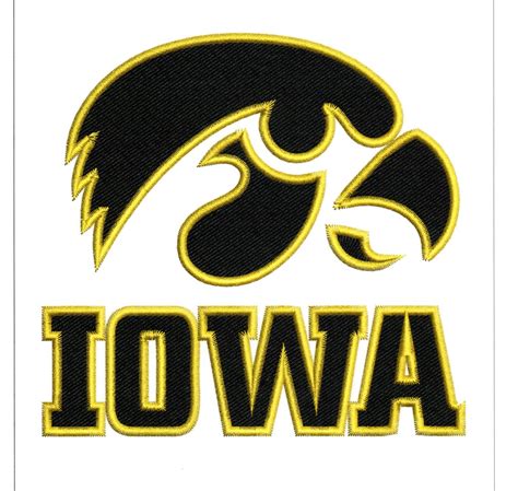 Embroidery Designs University Of Iowa Logo In Black And Gold 2 Etsy