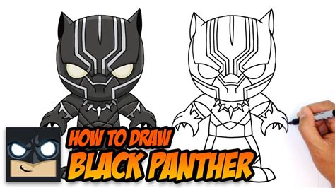 How To Draw Black Panther Marvel Kids Style Avengers