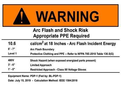 Ansi Warning Electrical Safety Label Arc Flash And Shock Hazard