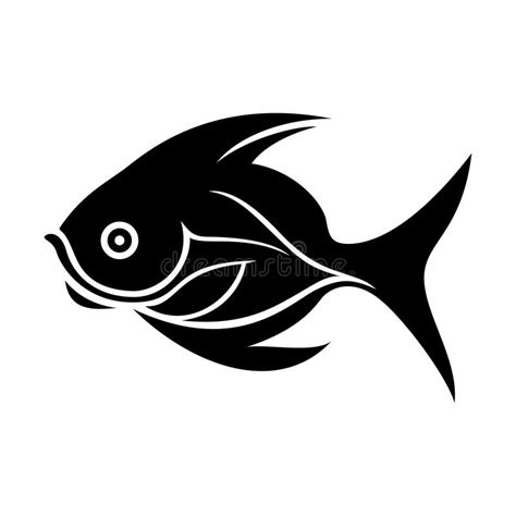 Fish Icon Black Silhouette Of Fish Stock Vector Illustration Of