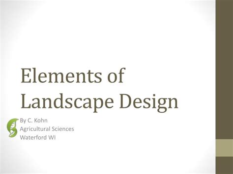 Ppt Elements Of Landscape Design Powerpoint Presentation Free