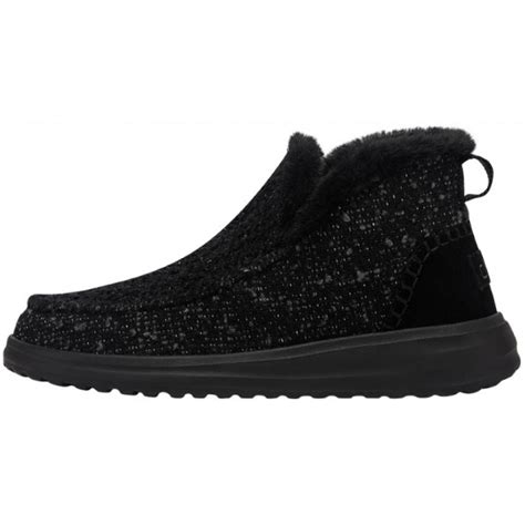 Hey Dude Womens Denny Slip On Boots Sparkling Black Clearys Shoes