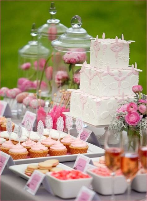Dessert Bar For Weddingbridal Shower Pink Desserts Wedding Desserts