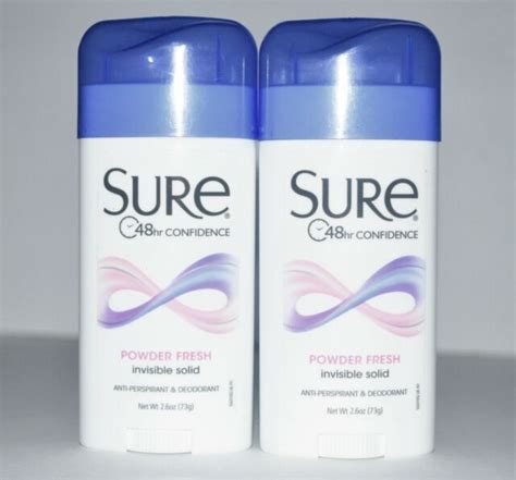 2 Sure 48hr Powder Fresh Invisible Solid Antiperspirant Deodorant For