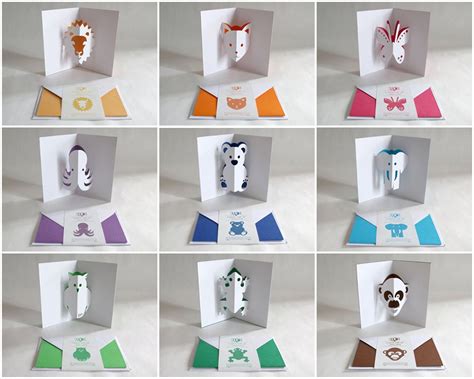 9 Animals Pop-up Cards // Full Collection Popanimup / Creative | Etsy