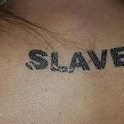 Amazon Com X Slave Tattoos Bdsm Lettering Slave As Tattoo In Black Naughty Temporary